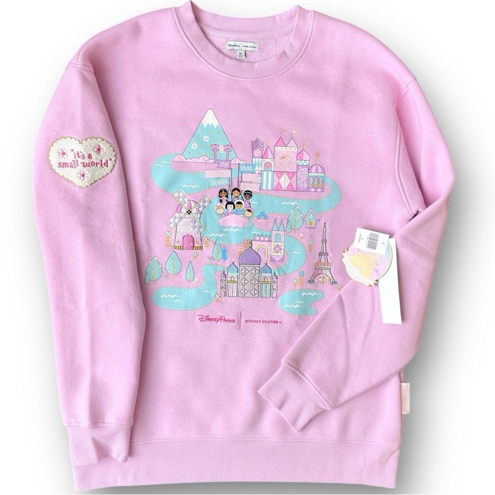 Disney Parks Stoney Clover It’s A Small World Pastel Pink Sweatshirt Large